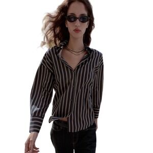 ZARA Women's Striped Dress Blouse, Size S